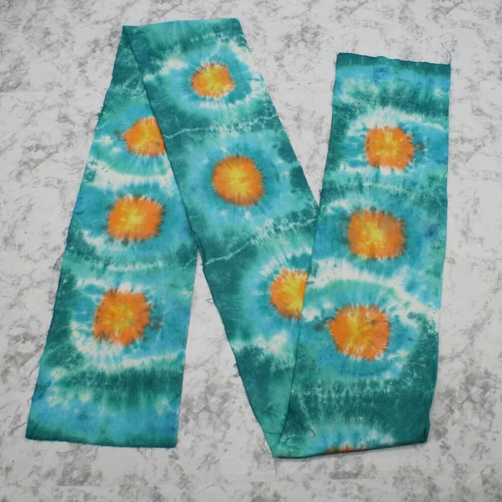 FABRIC - #1278 - Cotton - Handmade Tie Dye Abstract Boho Sun Starburst 11 x 120